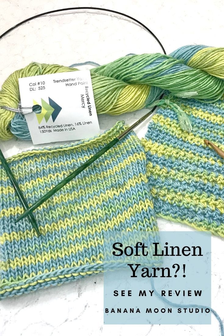 Soft Linen Yarn! Review of Trendsetter Yarns Recycled Linen. Review from Banana Moon Studio