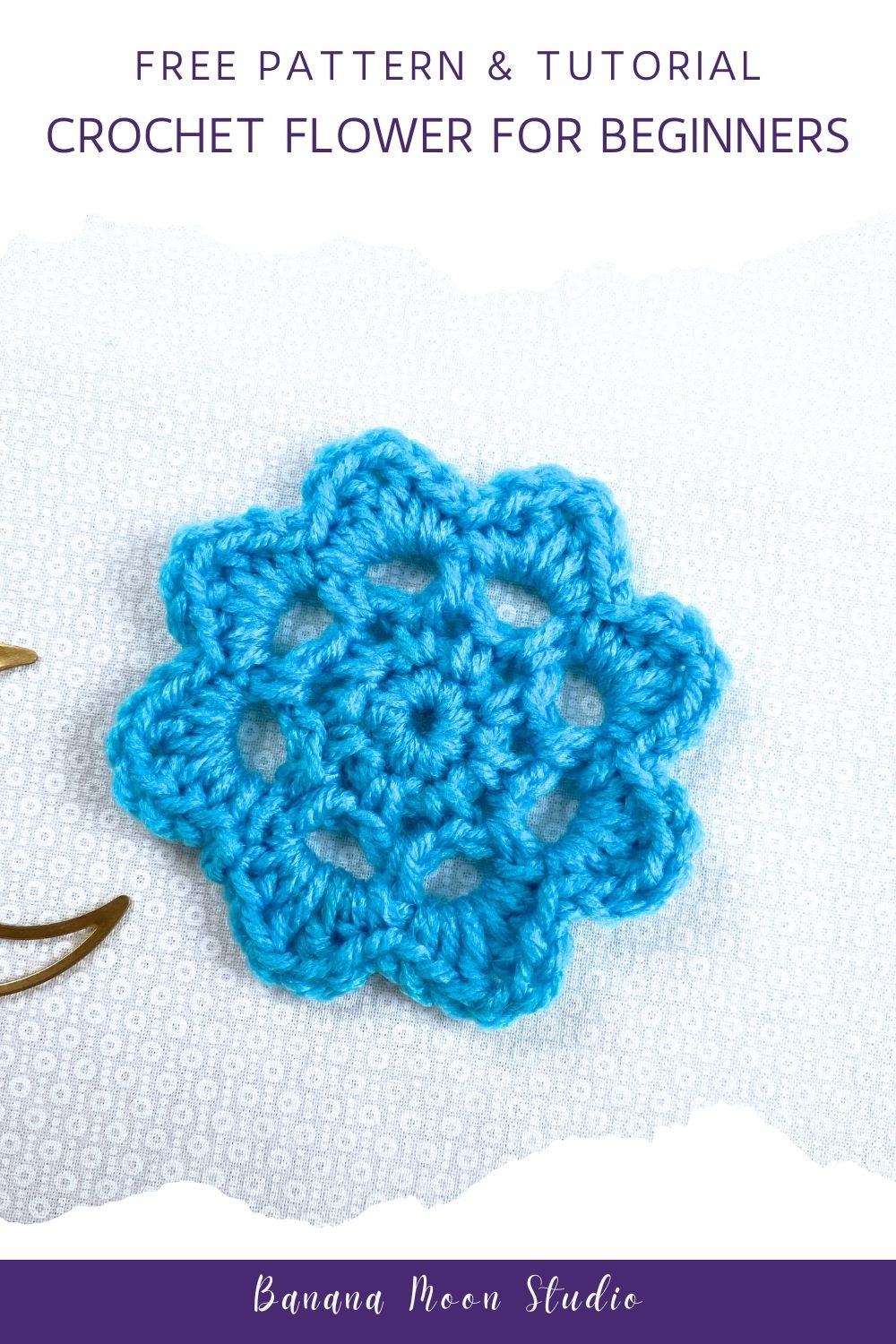Easy Crochet Flower Pattern for Beginners • Banana Moon Studio