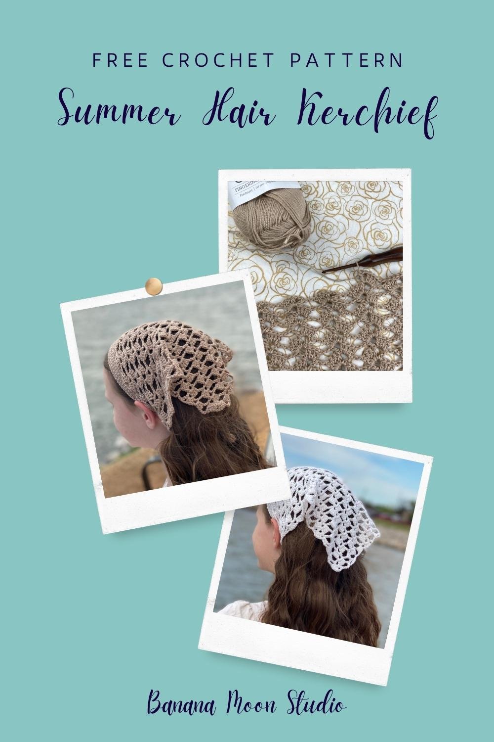 Free Lacy Crochet Hair Kerchief Pattern • Banana Moon Studio