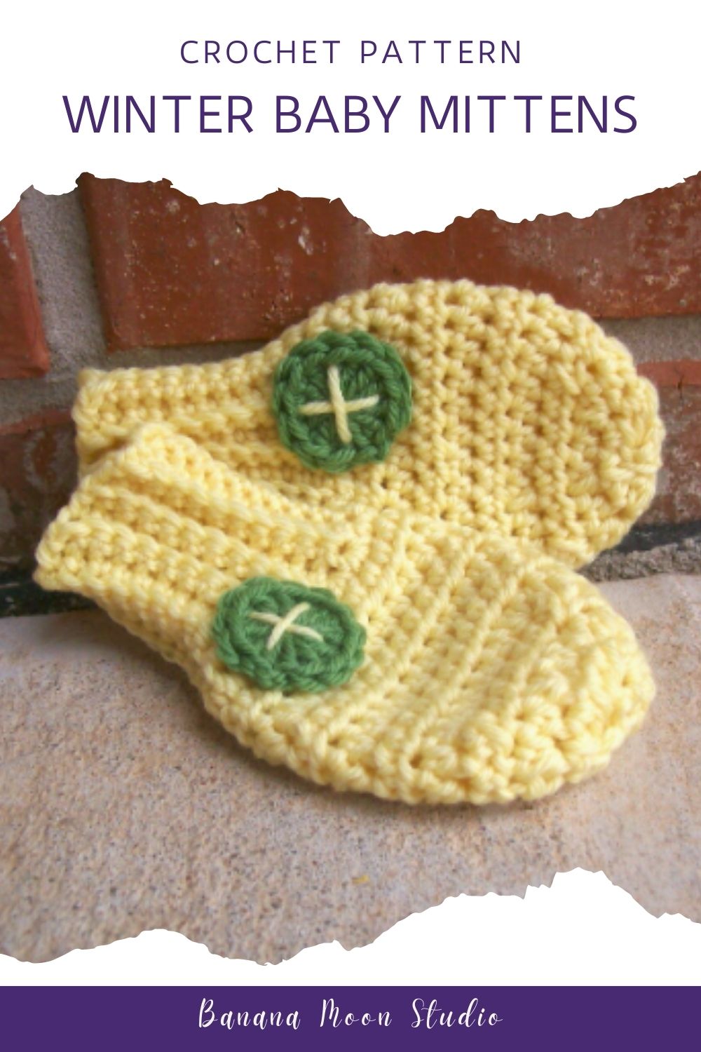 Baby Mitten Crochet Pattern in 4 Sizes • Banana Moon Studio
