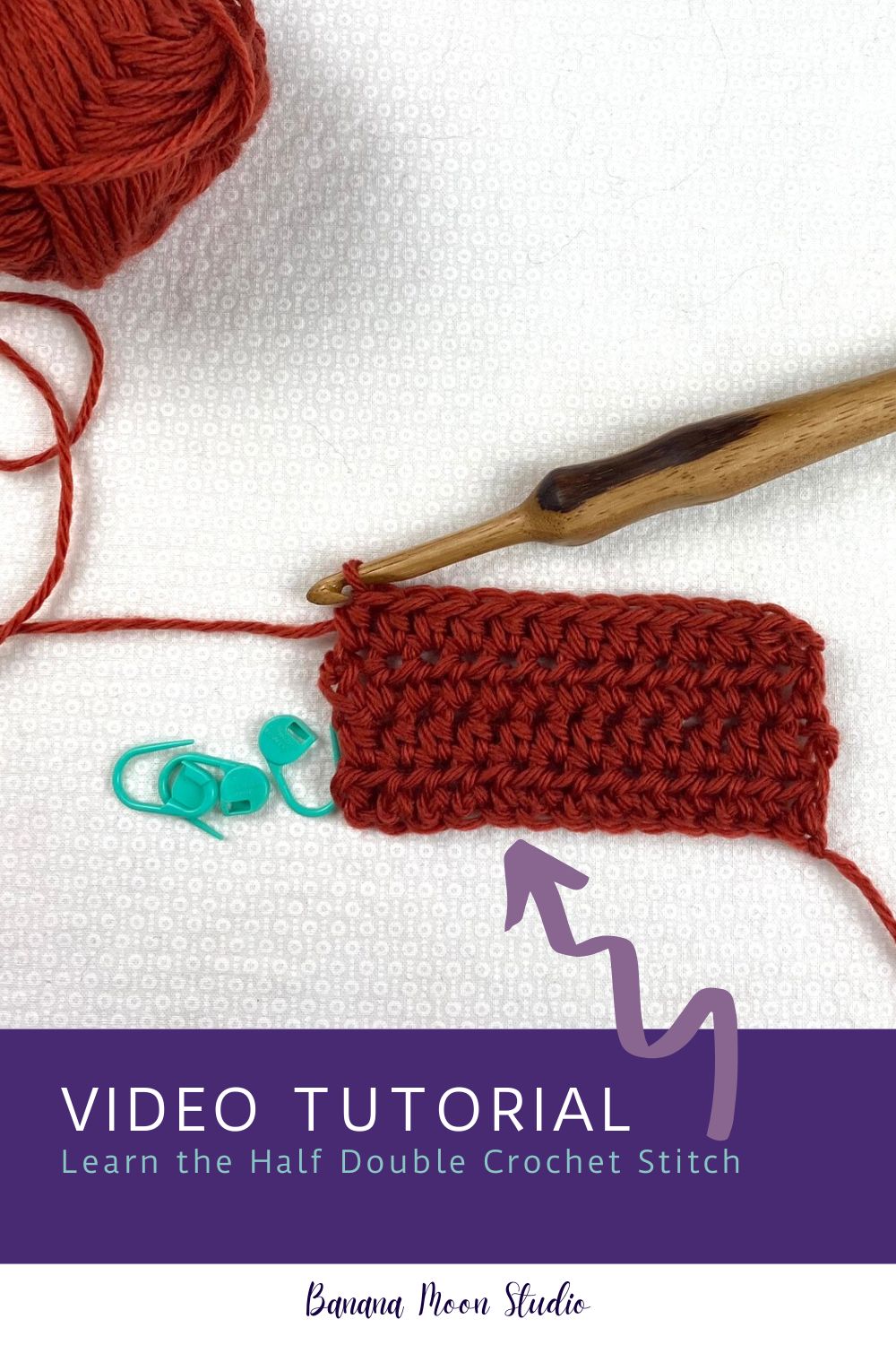 Half Double Crochet Stitch Video Tutorial • Banana Moon Studio