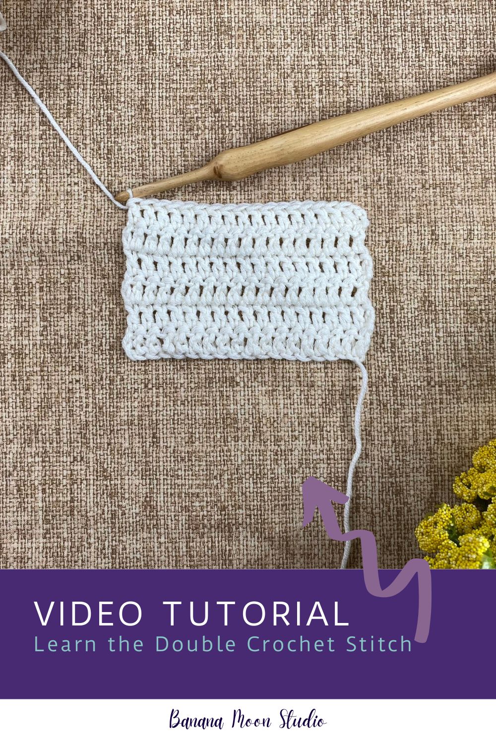 Double Crochet Stitch Video Tutorial • Banana Moon Studio