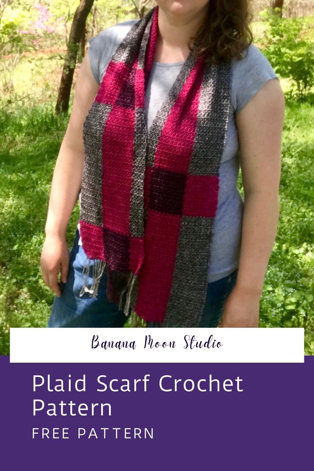 Free Crochet Plaid Scarf Pattern, Stratford Scarf • Banana Moon Studio