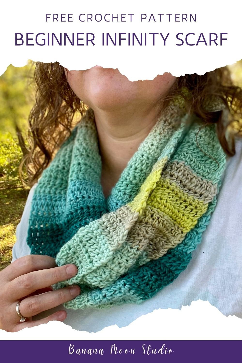 Crochet Infinity Scarf for Beginners • Banana Moon Studio