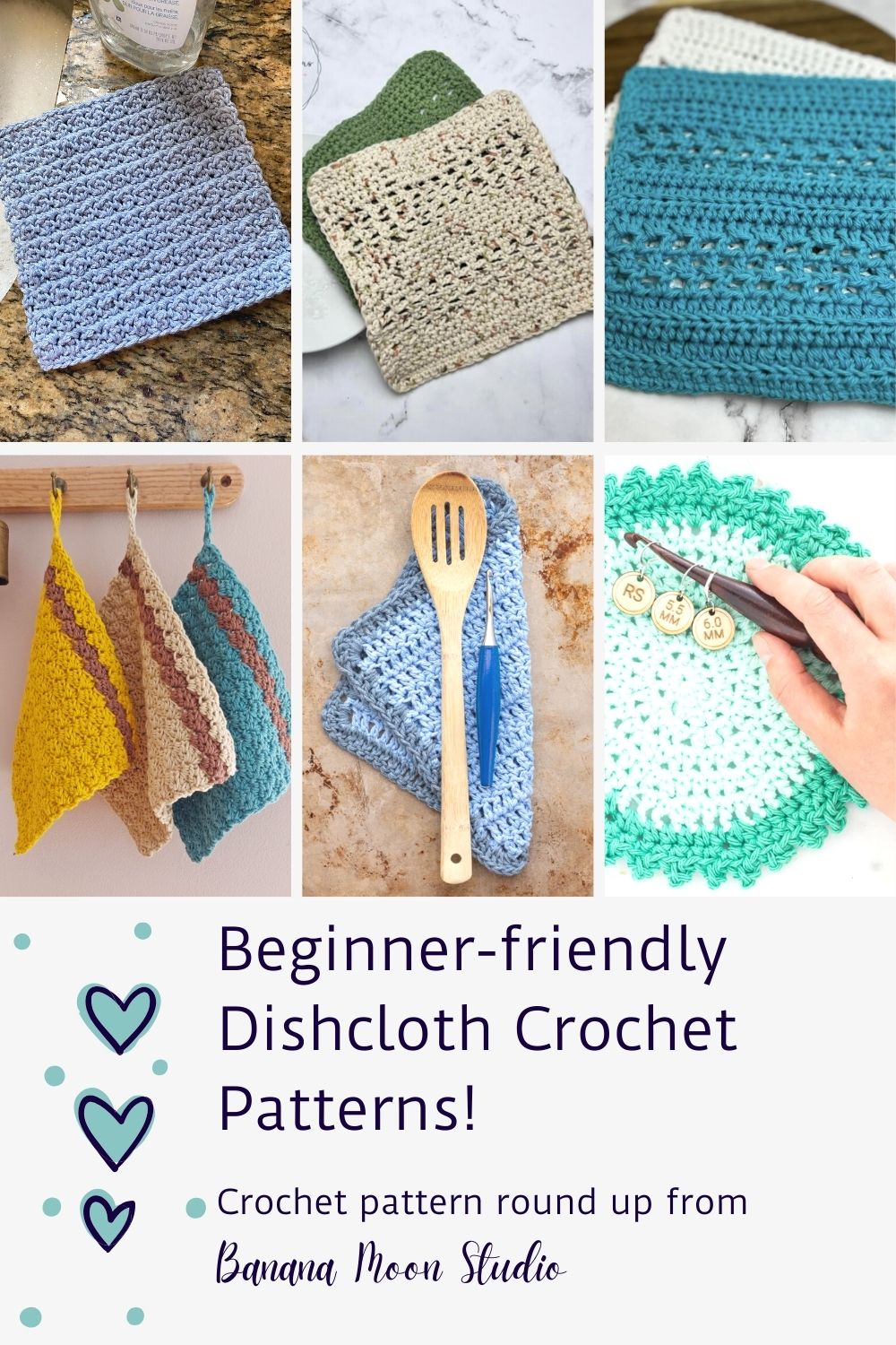 25 Crochet Dishcloth Patterns for Beginners • Banana Moon Studio