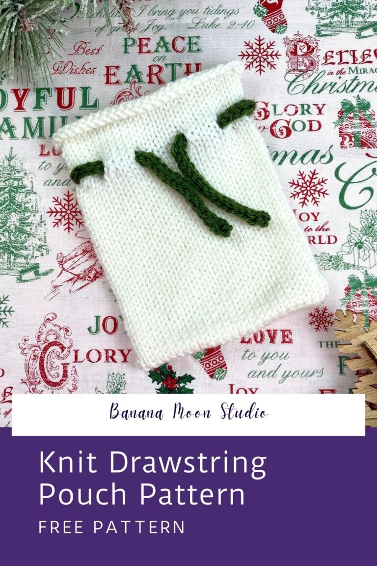 Free Knitting Pattern for a Drawstring Bag • Banana Moon Studio