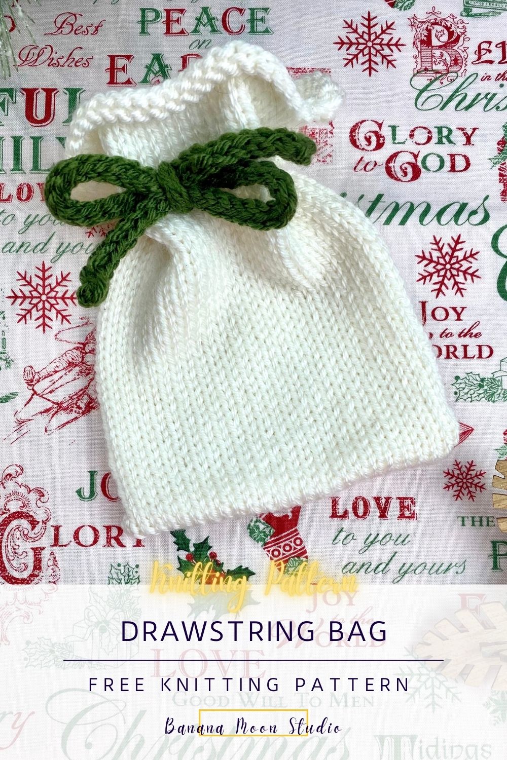 Free Knitting Pattern for a Drawstring Bag • Banana Moon Studio