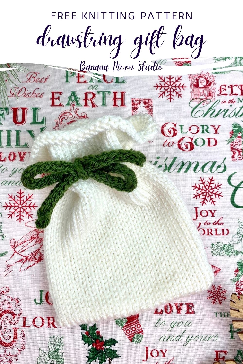 Free Knitting Pattern for a Drawstring Bag • Banana Moon Studio