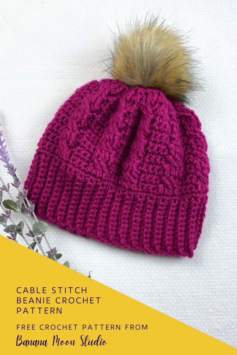 Free Crochet Cable Stitch Hat Pattern in 4 Sizes • Banana Moon Studio